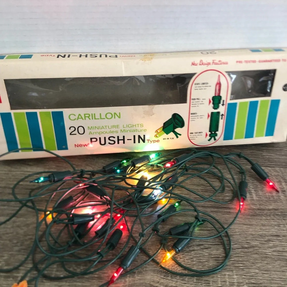 Vtg Carillon 20 Miniature Push-In Lights - Picture 7 of 15